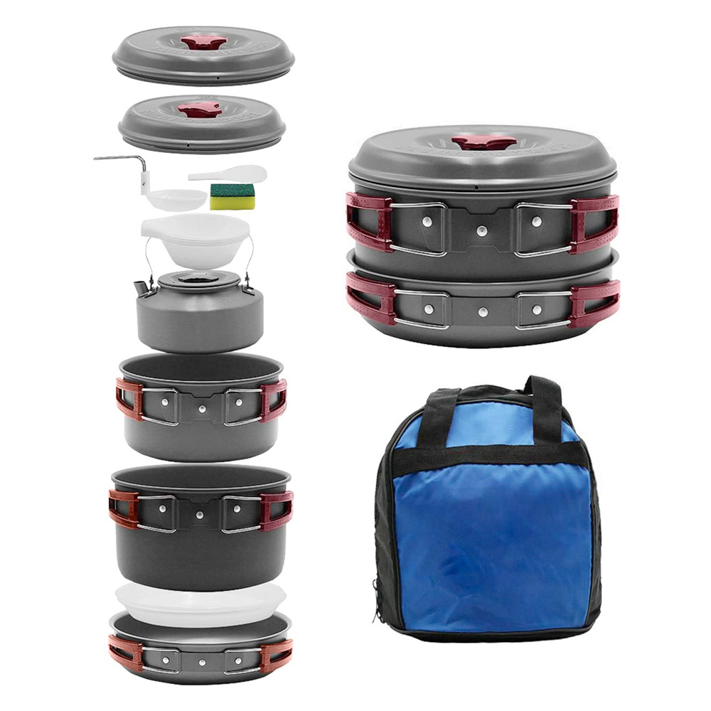 Camping Cookware Set | Outdoor Cook Pots and Pans