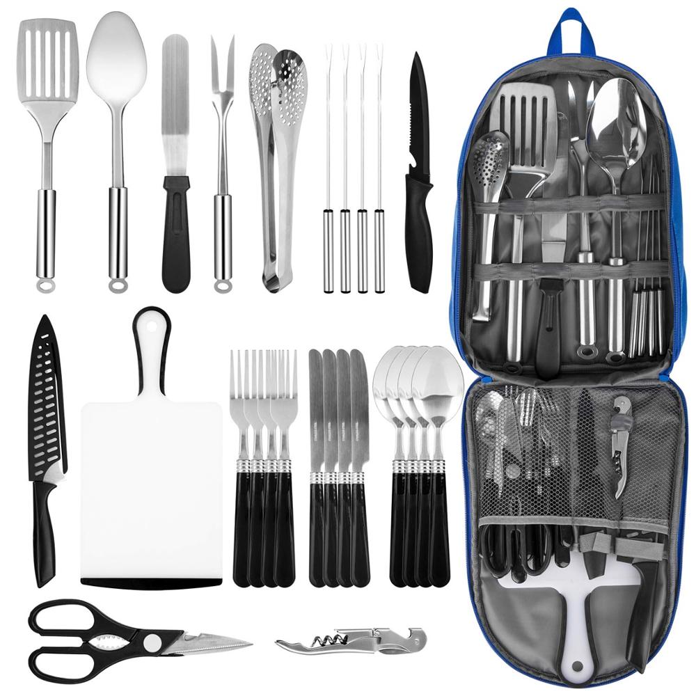 27 Pieces Camping Kitchen Cookware Utensil Set