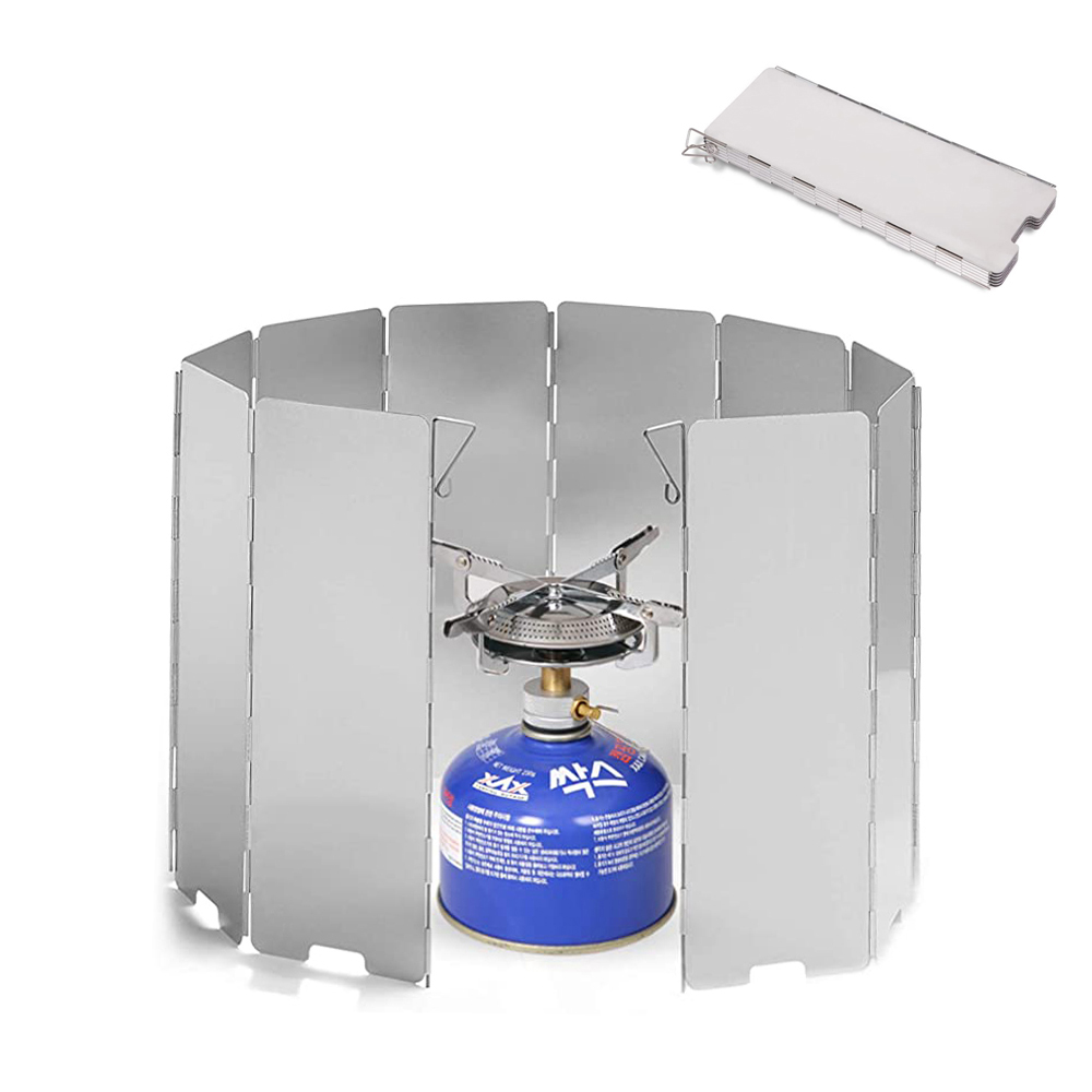 Aluminum Camping Stove Windshield with Carrying Bag