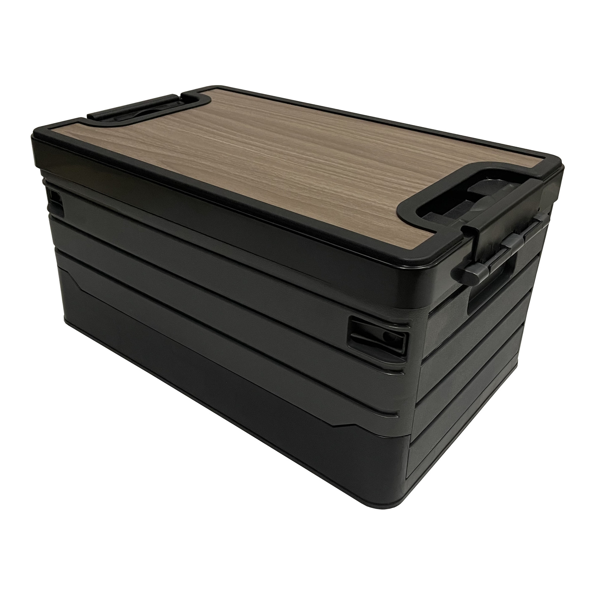 Outdoor Portable Camping Foldable Box With Wood Cover