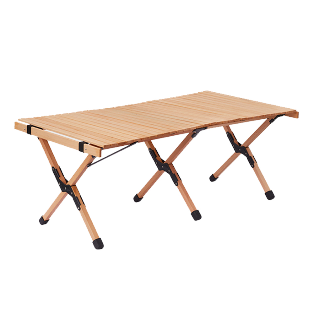 Foldable Wooden Egg Roll Camping Table