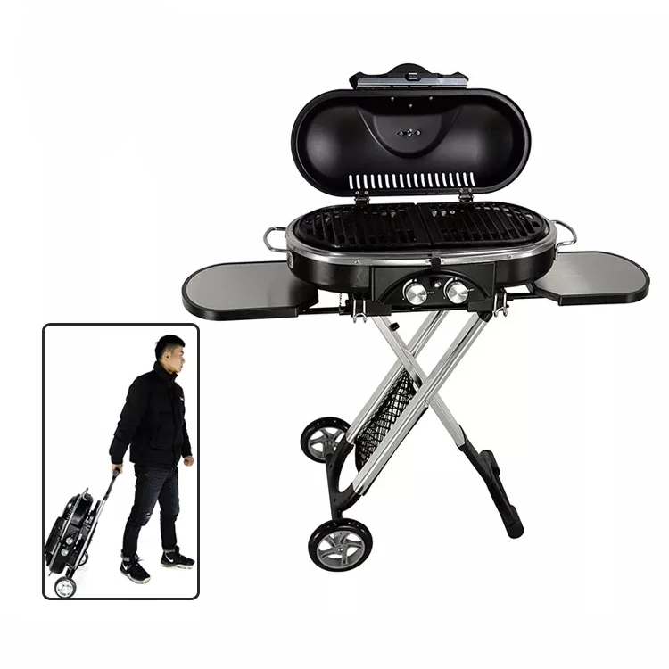 Outdoor Camping Trolley Propane Gas BBQ Grill
