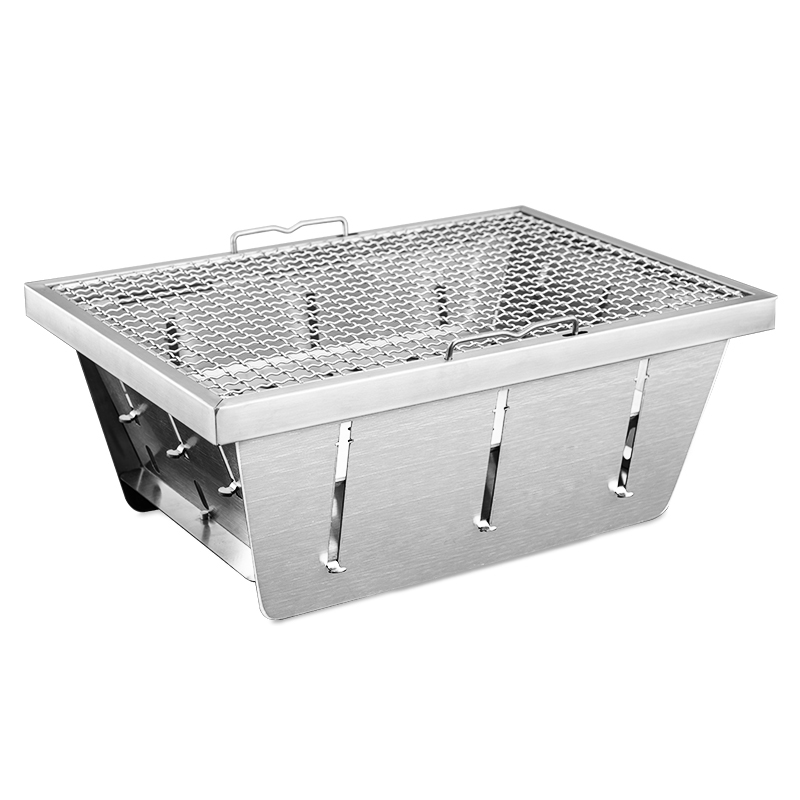 Stainless Steel Charcoal BBQ Grill For IGT Picnic Table