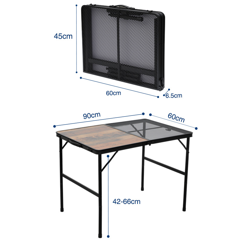 Outdoor Aluminum Frame Table: Fireproof and Mesh Desktop
