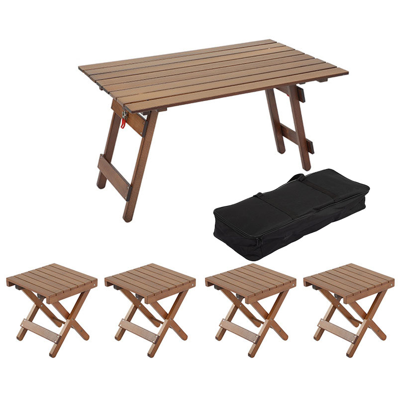 Beech Wood Camping Table & Chairs Set