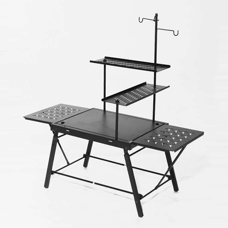 Camping BBQ Grilling Table With Extension Boards