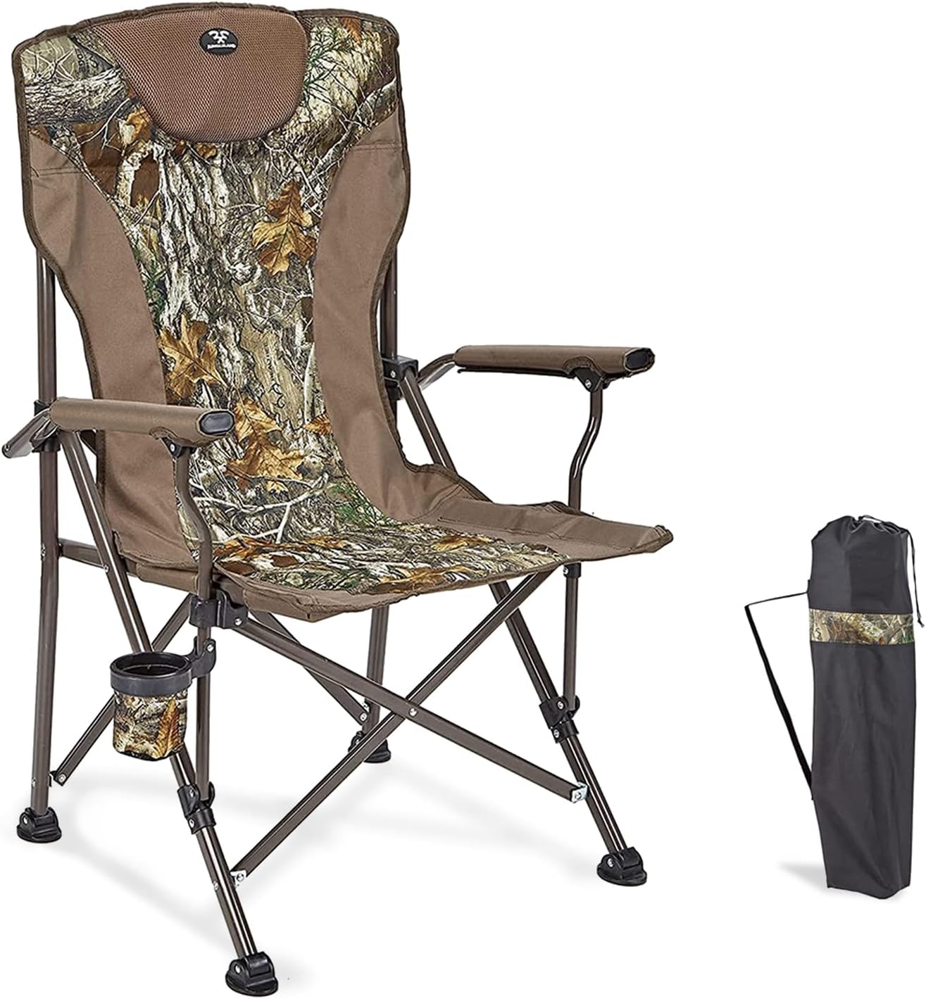 Portable Camouflage Camping Travel Chair With Padded and Cup Holder